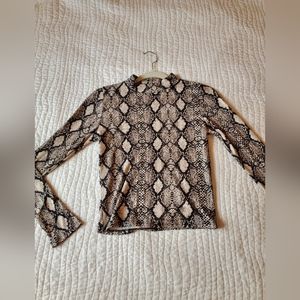 Caution to the wind mock neck shirt